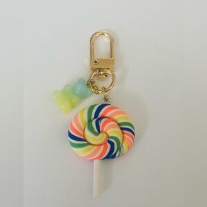 Colorful Swirl Lollipop Keychain for Kids
